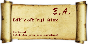 Bárkányi Alex névjegykártya