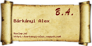 Bárkányi Alex névjegykártya