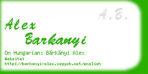 alex barkanyi business card
