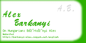 alex barkanyi business card